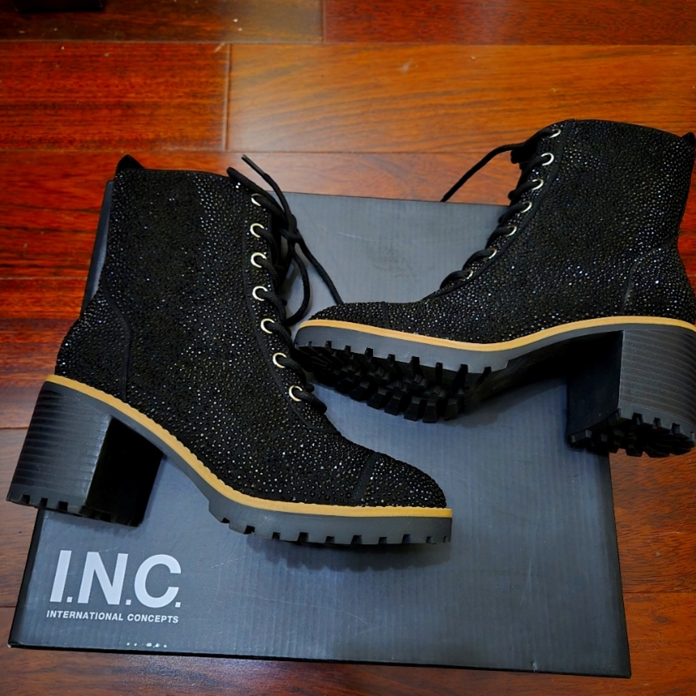 INC International Concepts Women's Black Ankle Boots